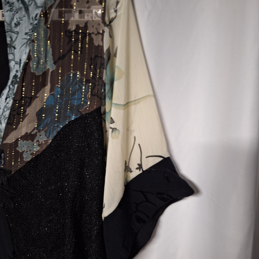 Artisan Crafted Floral Patchwork Blouse/ Cardigan - image 4
